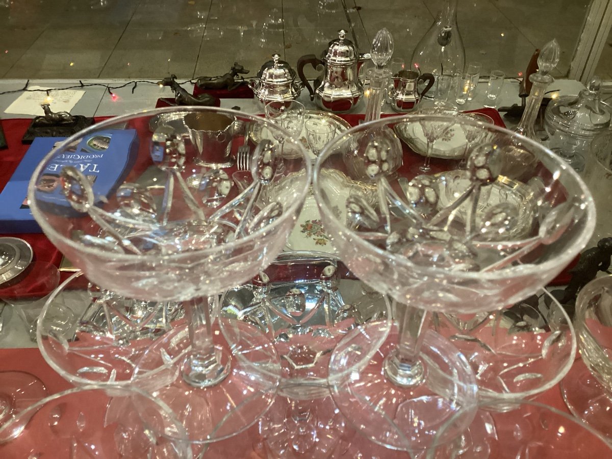 Saint Louis 5 Coupes Champagne Glasses-photo-4