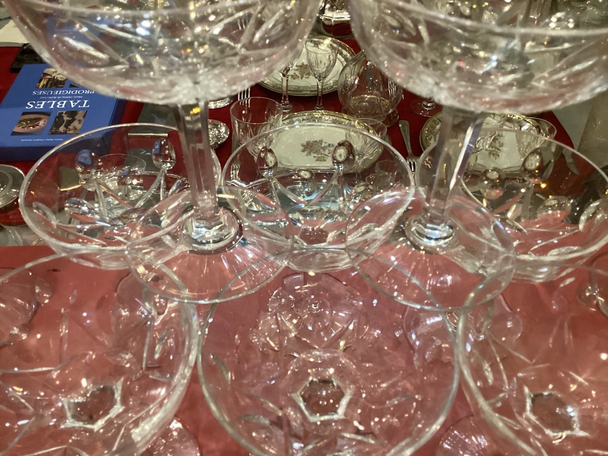 Saint Louis 5 Coupes Champagne Glasses-photo-2