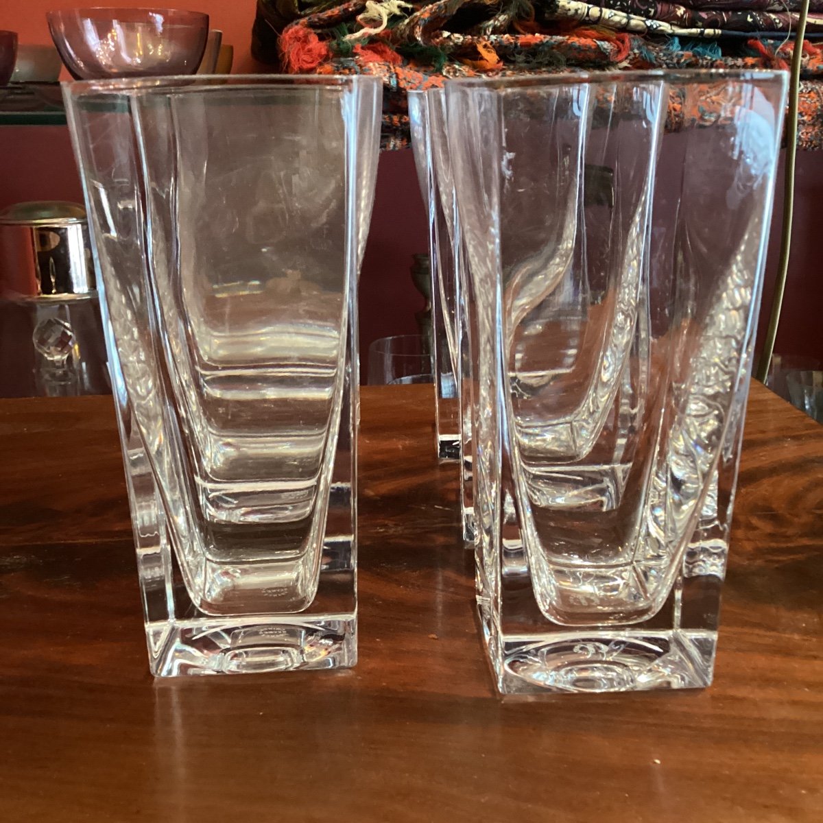  Cristal de Sevres suite de 6 verres à orangeade ou à long drink tous signés 