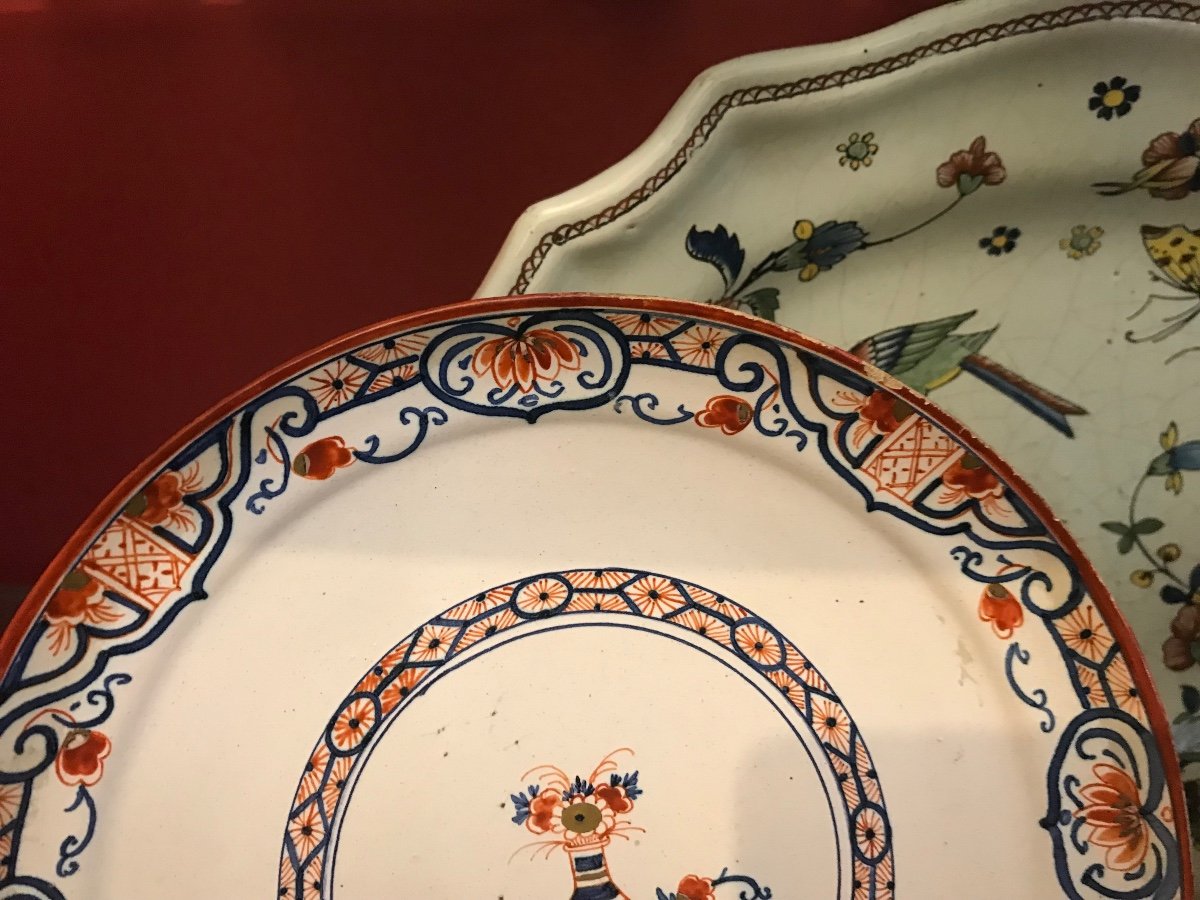 Pair Of 18th Century Delft Earthenware Plates-photo-8