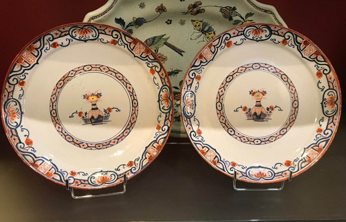 Pair Of 18th Century Delft Earthenware Plates