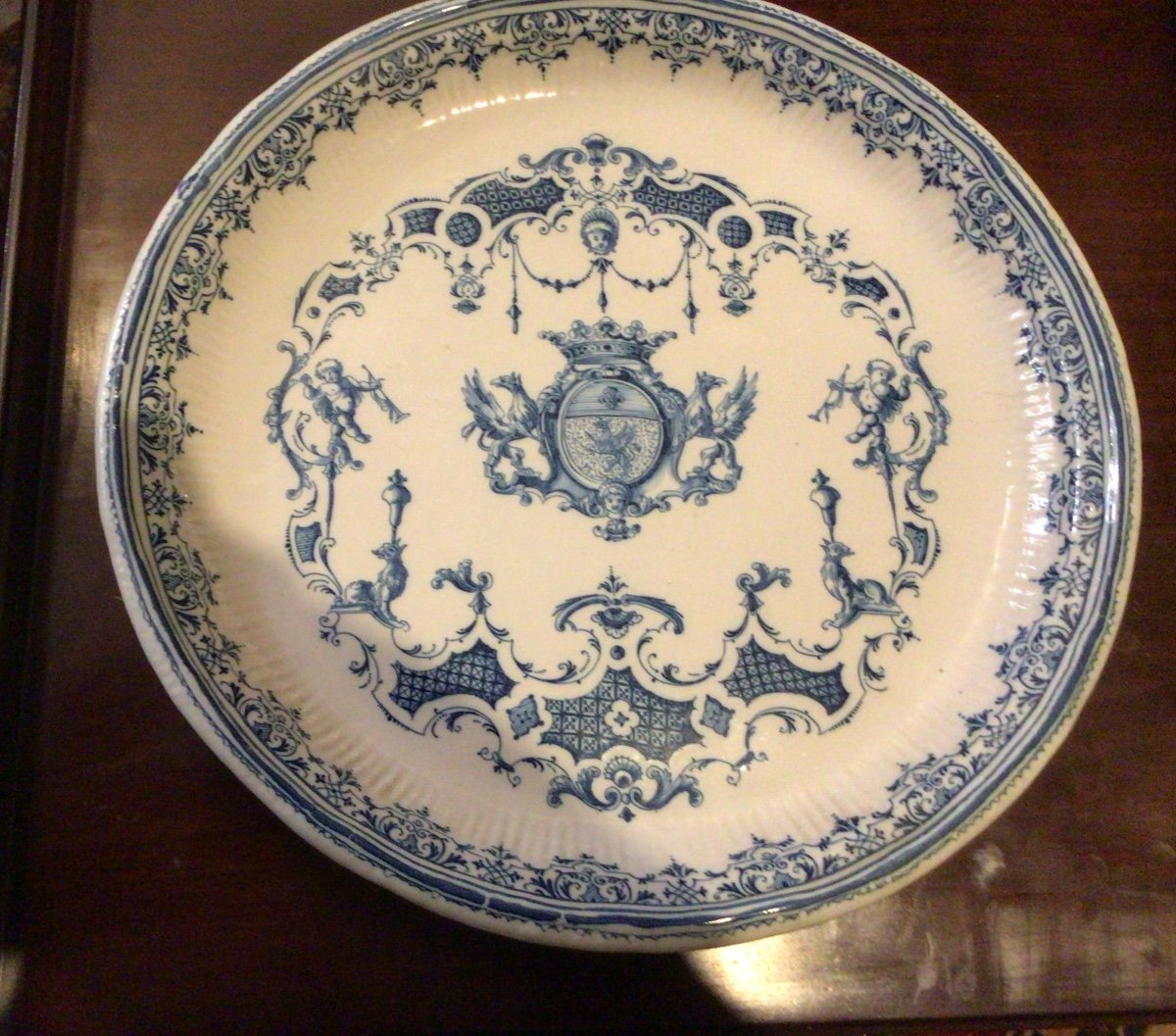  Round Moustiersearthenwaredish With Blue Camaïeu Decor In The Berain Style, Early 18th Century