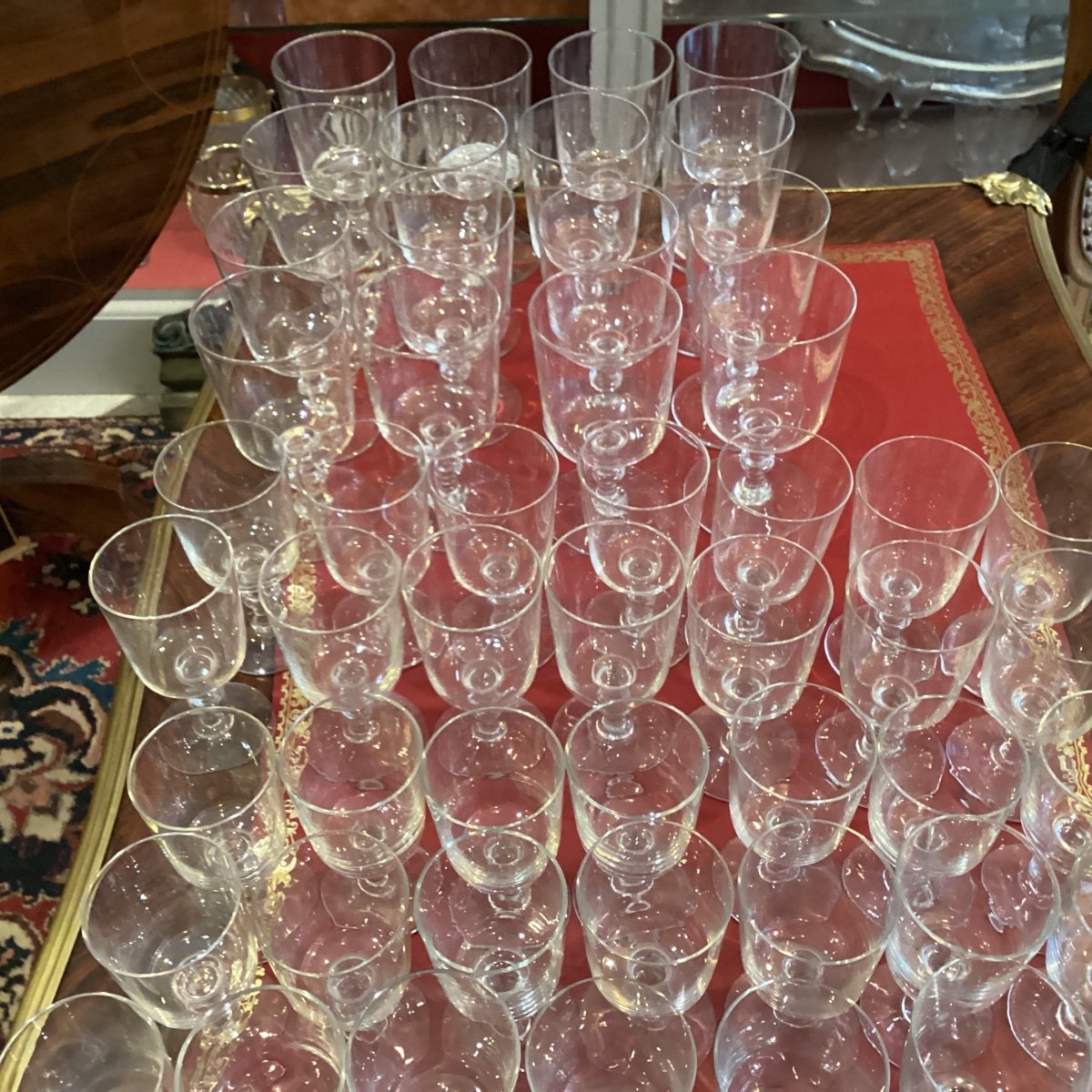 Cristal Suite 50 Antique Unsigned Glasses-photo-6