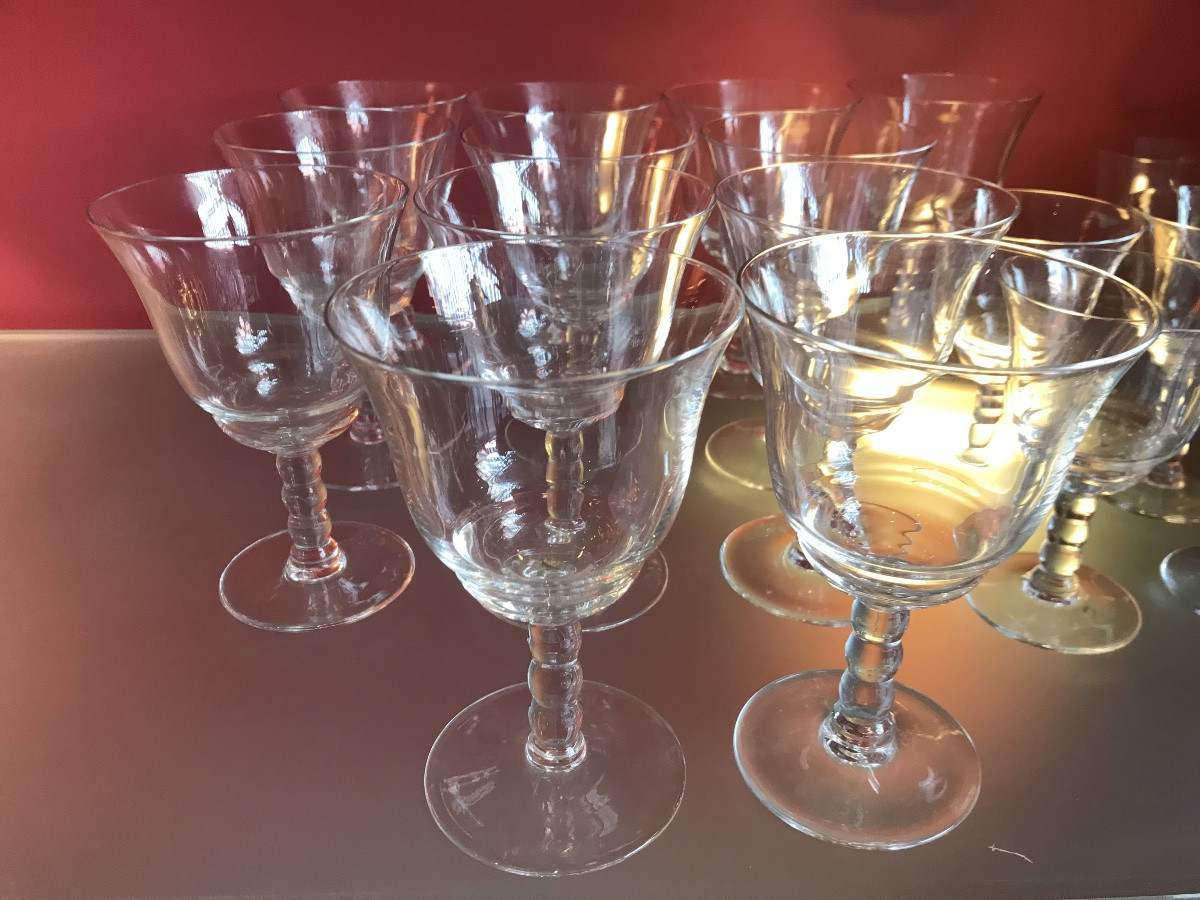 Daum: Crystal Glass Service, 39 Pieces, Some Signed.-photo-6