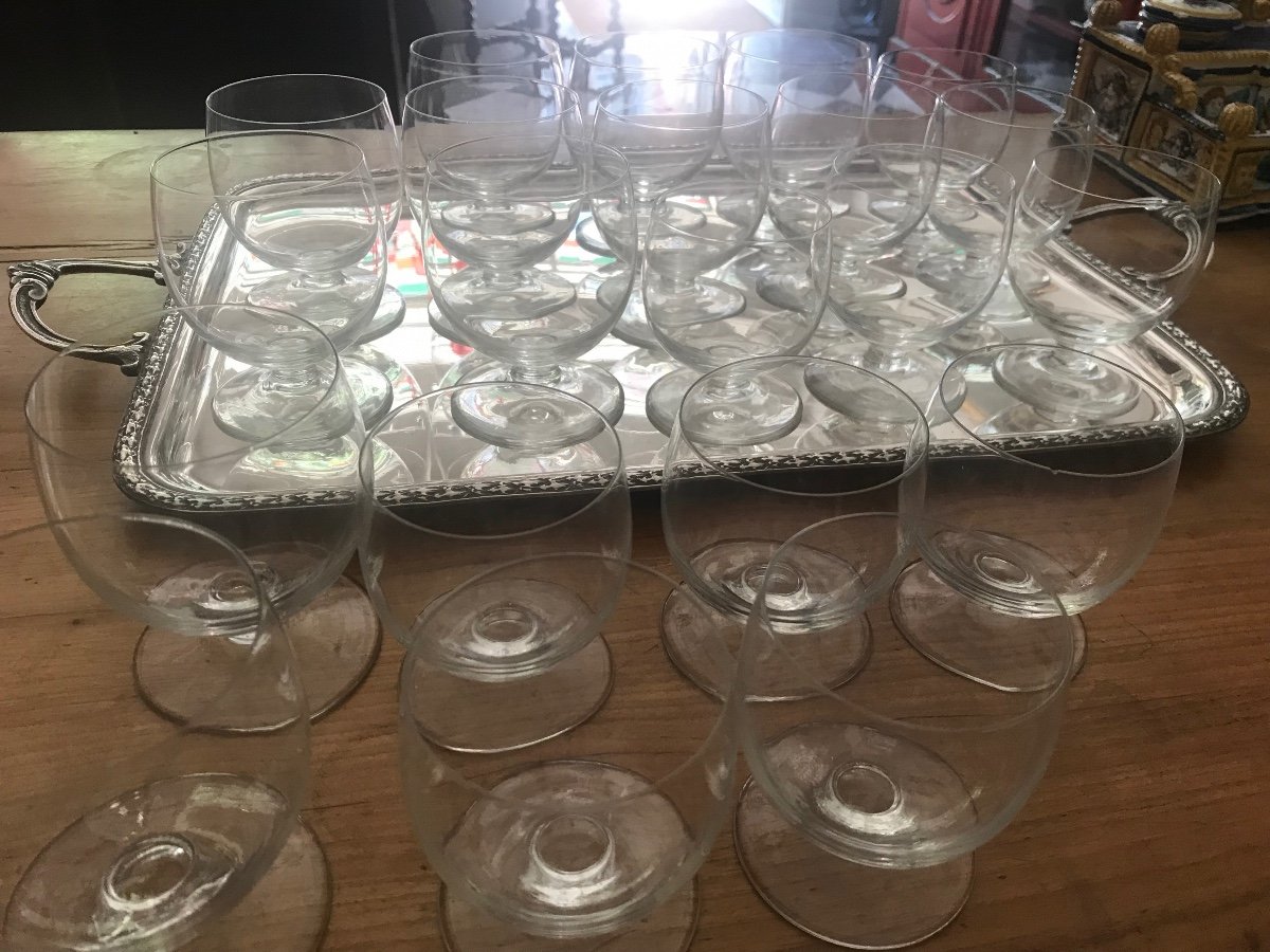 Part Of Art-deco Crystal Glasses Service Of 20 Pieces-photo-6