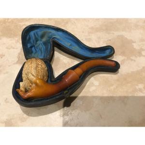 Meerschaum And Amber Pipe In Original Case