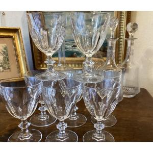 Suite De 8 Verres En Cristal Semblable Aux Verres Harcourt Mais Avec Une Légère Différence 