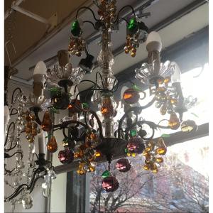 Morano Crystal Chandelier Circa 1970