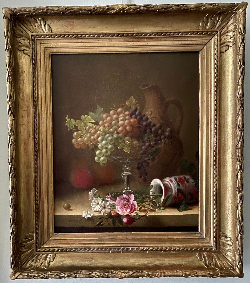 Eugénie Salanson (1836-1912), Still Life With Grapes-photo-2