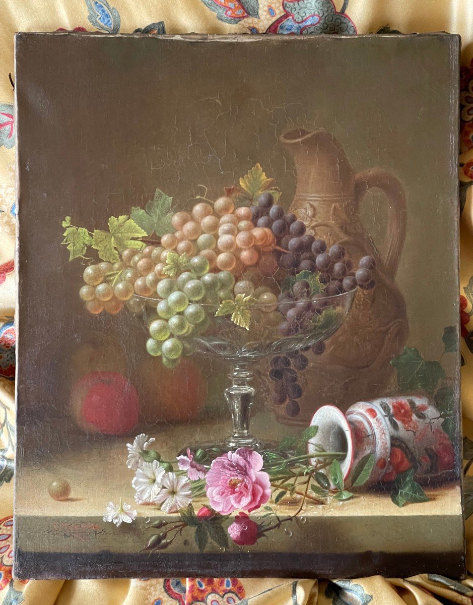 Eugénie Salanson (1836-1912), Still Life With Grapes