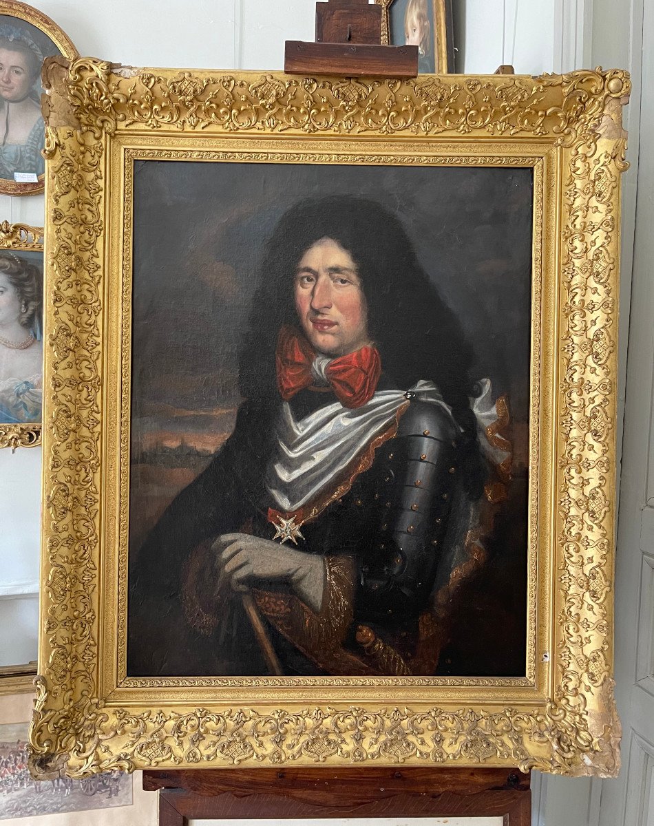 Portrait d'Homme En Armure, Jean de Poix  (1649 - 1721)