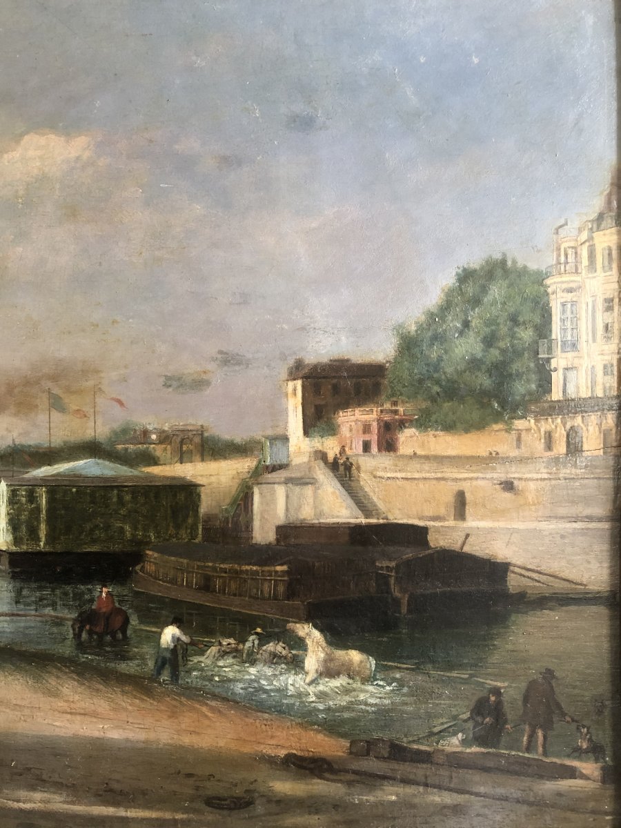 Alphonse Trimolet, Horses At The Baths In The Seine In Paris-photo-2