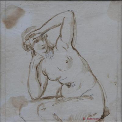Alexandre Evariste Fragonard, Etude De Nu Féminin