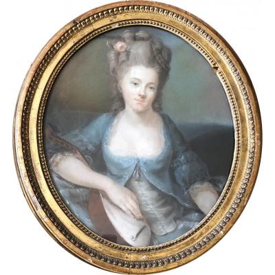 Portrait Of Young Woman With Mandolin