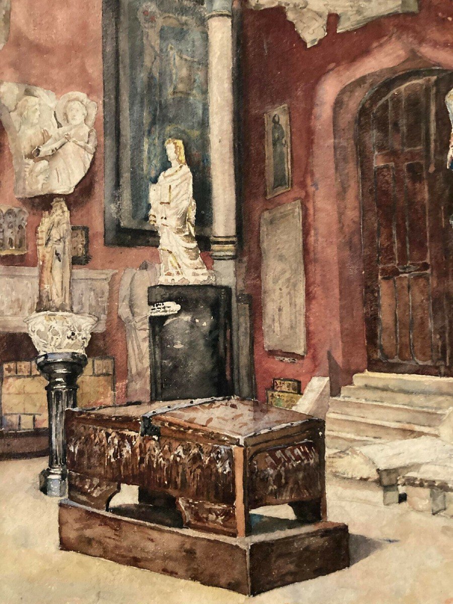 L.perrin Intérieur d'Une Salle Médiévale d'Un Musée-photo-3