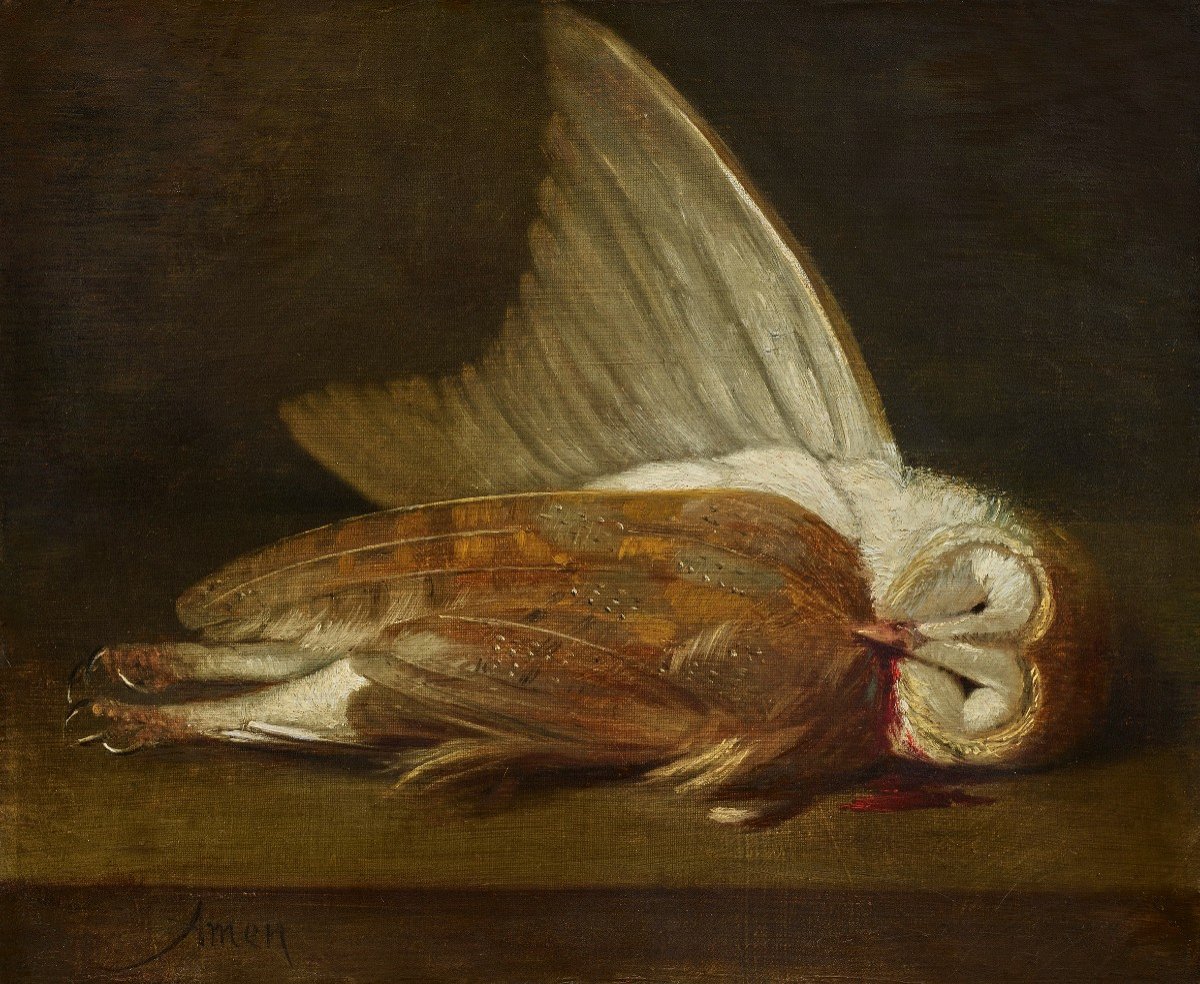 Jeanne Amen (1861 - 1923) The Barn Owl-photo-2