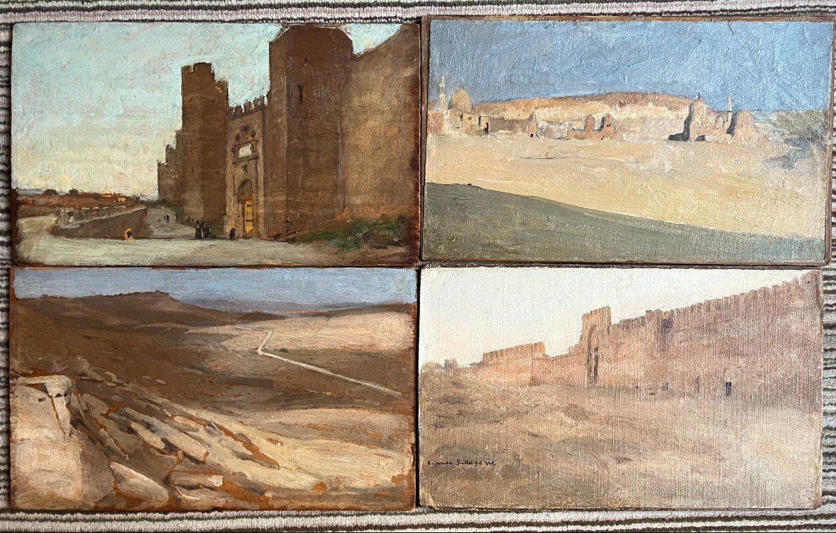 William Laparra - 4 Paysages - Kairouan Tunisie, Girgenti, Sicile Et Autres-photo-2