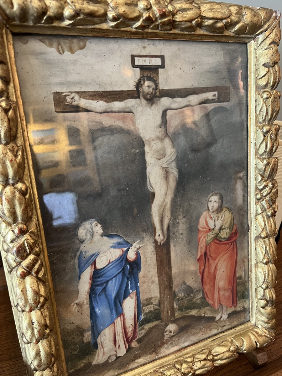 Crucifixion - Ecole Française Du XVIIe Siècle-photo-4