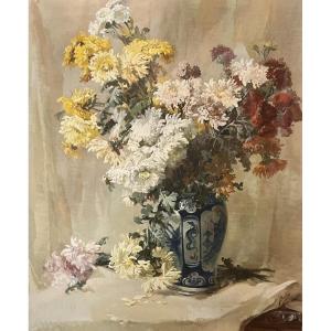 Ferdinand Troupeau (19th - 20th) Chrysanthemums