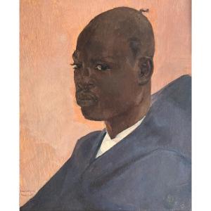 Jean Désiré Bascoulès (1886 - 1976) Portrait d'Africain