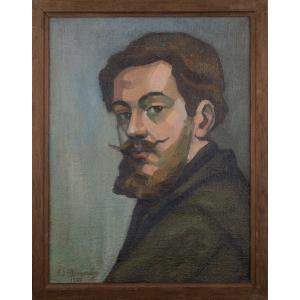 Edouard Dumoulin  (1898 - 1973)  Autoportrait d'artiste