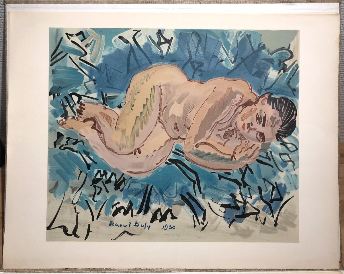 Reclining Nude, Raoul Dufy, Mourlot Lithograph 1969, Pierre Levy Collection-photo-2