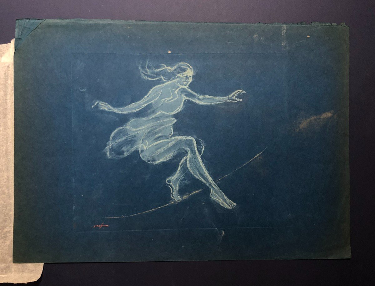 Gouache Early 20th Century, Dance, Isadora Duncan By Jules Grandjouan-photo-2