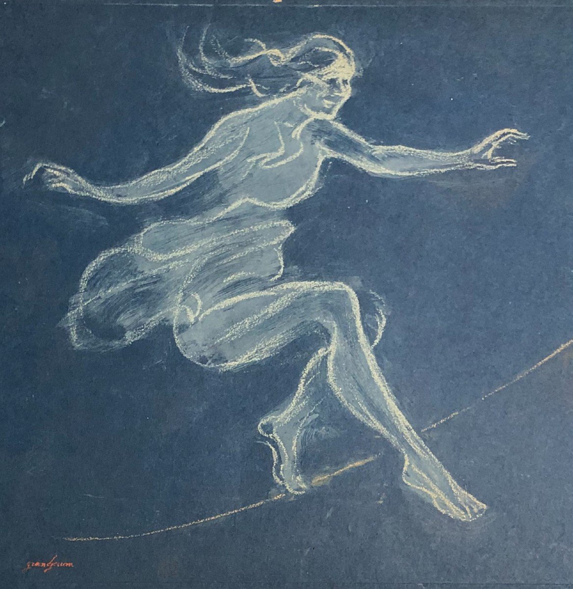 Gouache Early 20th Century, Dance, Isadora Duncan By Jules Grandjouan-photo-3