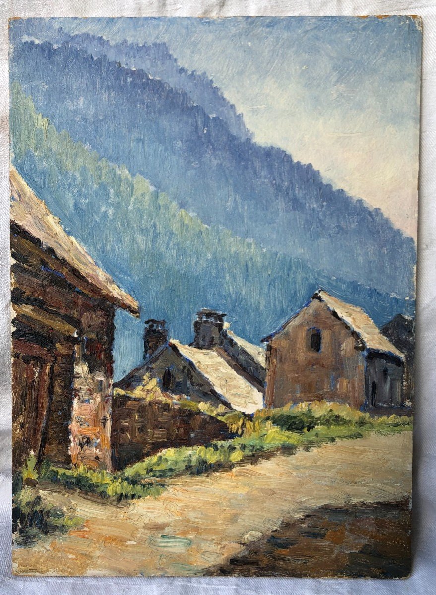 Paysage De Montagne, Robert Bénard, Village Alpin à Situer, Vers 1950