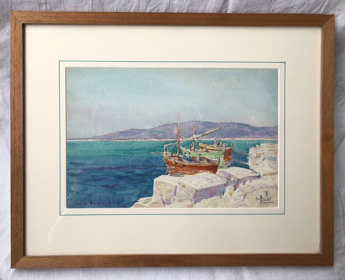 Toulon, Marine, Emile Appay, Watercolor, Fishermen-photo-4