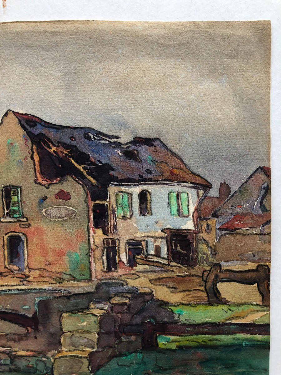 Bretagne, Marcel Mettenhoven (1891-1979), Aquarelle à Situer, Ecole bretonne-photo-3