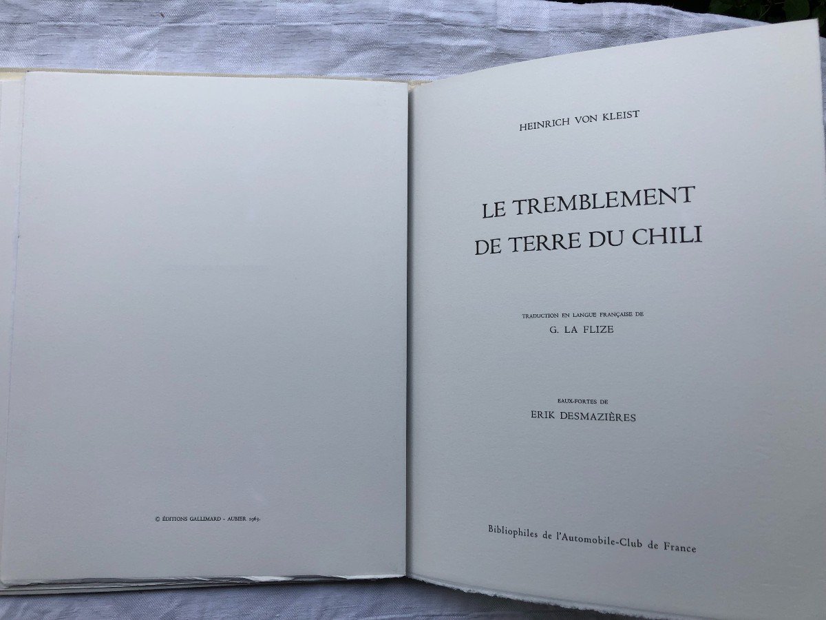 Erik Desmazières "Le tremblement De Terre Au Chili" Livre Rare Gravure-photo-2