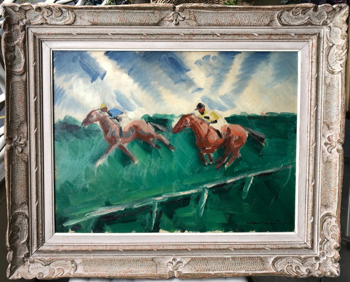 Jean Raoul Chaurand-naurac Horse Riding Equestrianism Horses Riders Oil Painting Painting