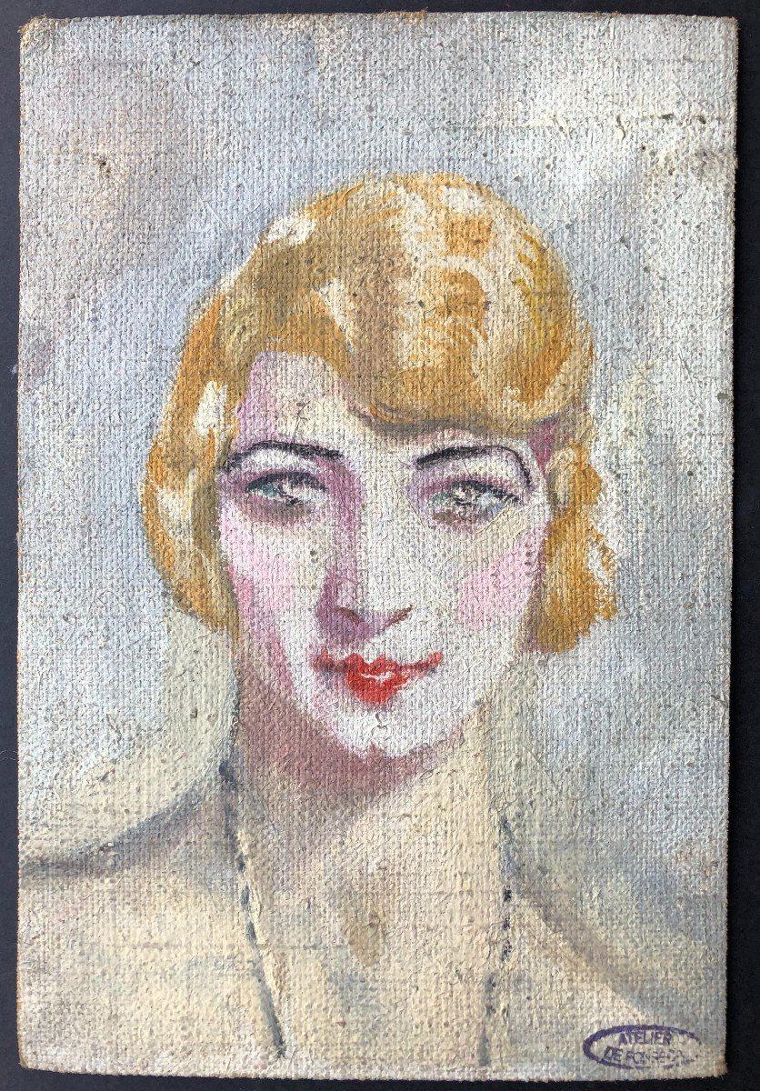 Gaston Simoes De Fonseca Portrait De Femme Circa 1920 Art Deco