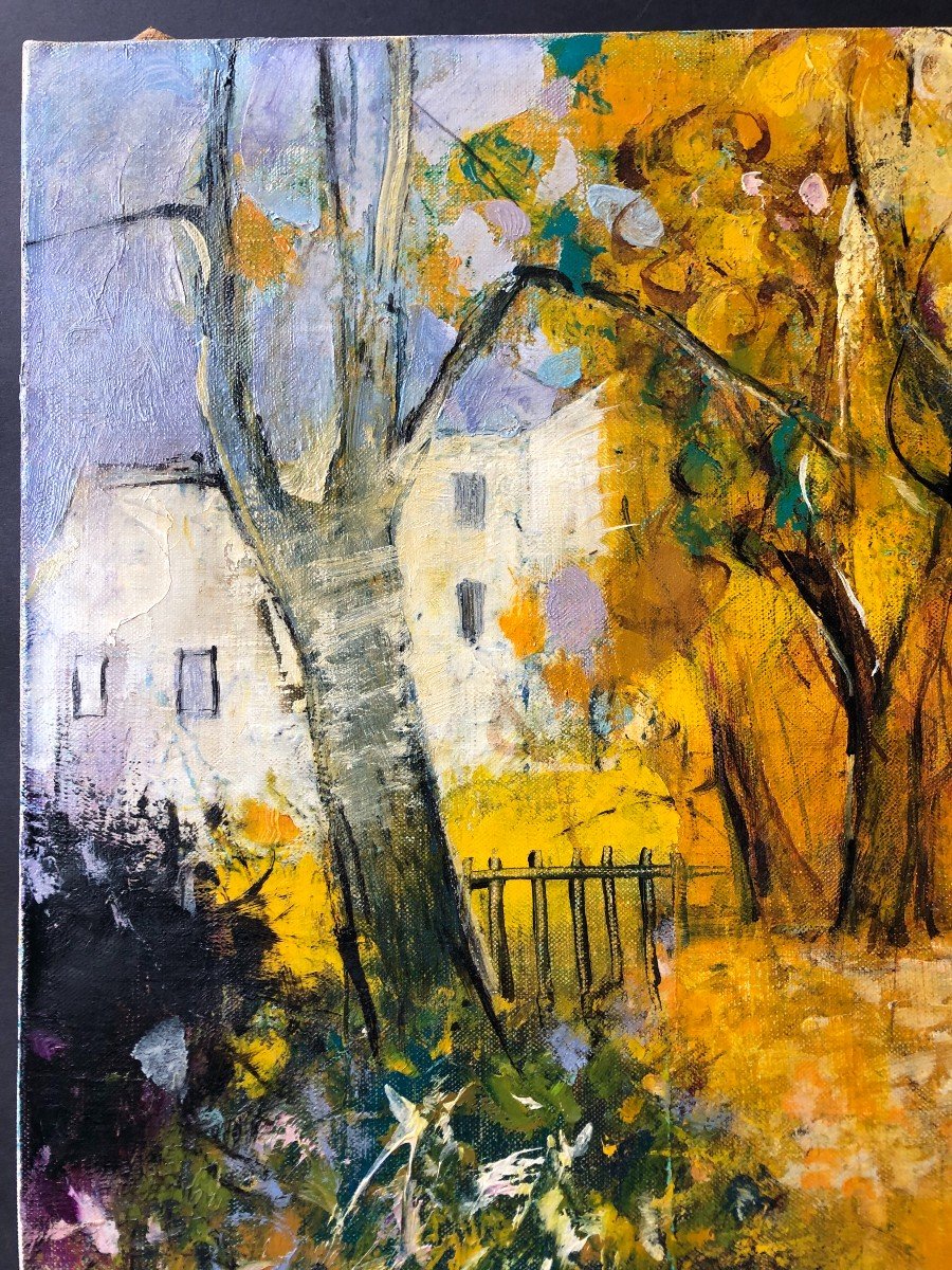 Shinsaku Morikawa Painting Paris Japan 70 Trees Autumn Golden Foliage-photo-2