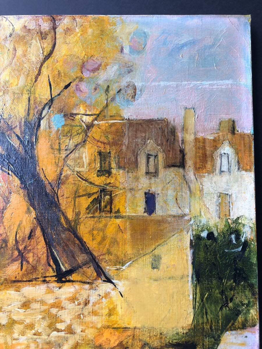 Shinsaku Morikawa Painting Paris Japan 70 Trees Autumn Golden Foliage-photo-1