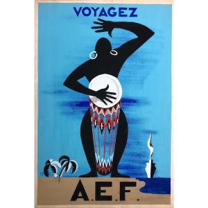 Poster Project - French Equatorial Africa - Circa 1930- Aef Transport Maritime