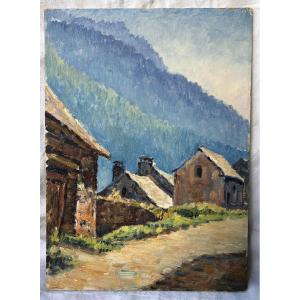 Mountain Landscape, Robert Bénard, Alpine Village To Be Located, Circa 1950