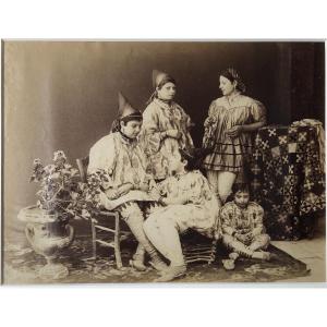 Photographie Ancienne, Tunisie, Famille Juive Circa 1880 Judaïca