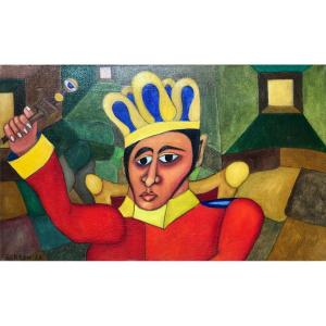 Art Naïf Brésil Alves Souza De Gerson (1926-2008) Ecole Naïve Painting Brasil