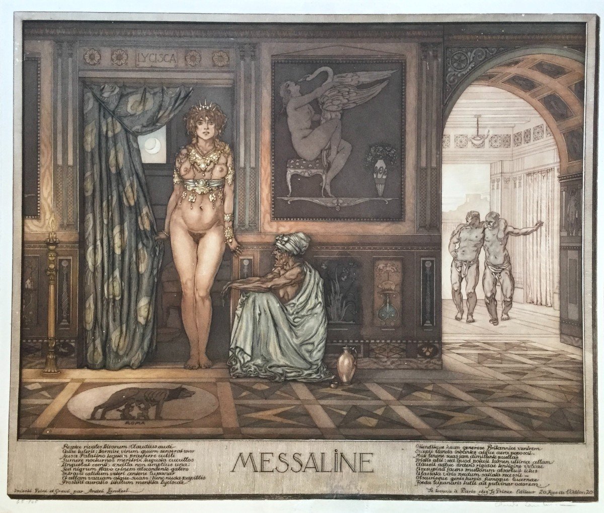 André Lambert (1884 - 1967), Messalina, Aquatint And Etching In Color