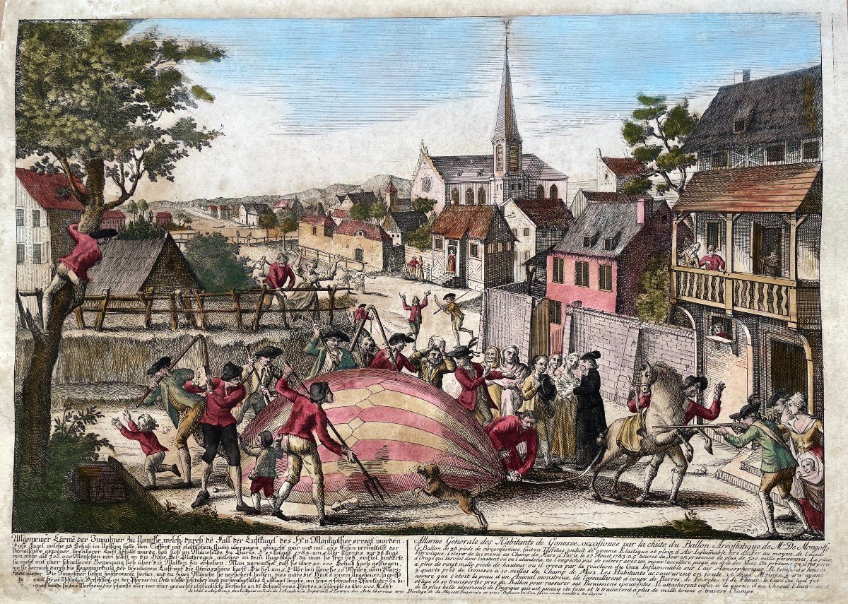 Ecole Française Du XVIIIe, Allarme générale des habitants de Gonesse ..., Eau-forte, 1783