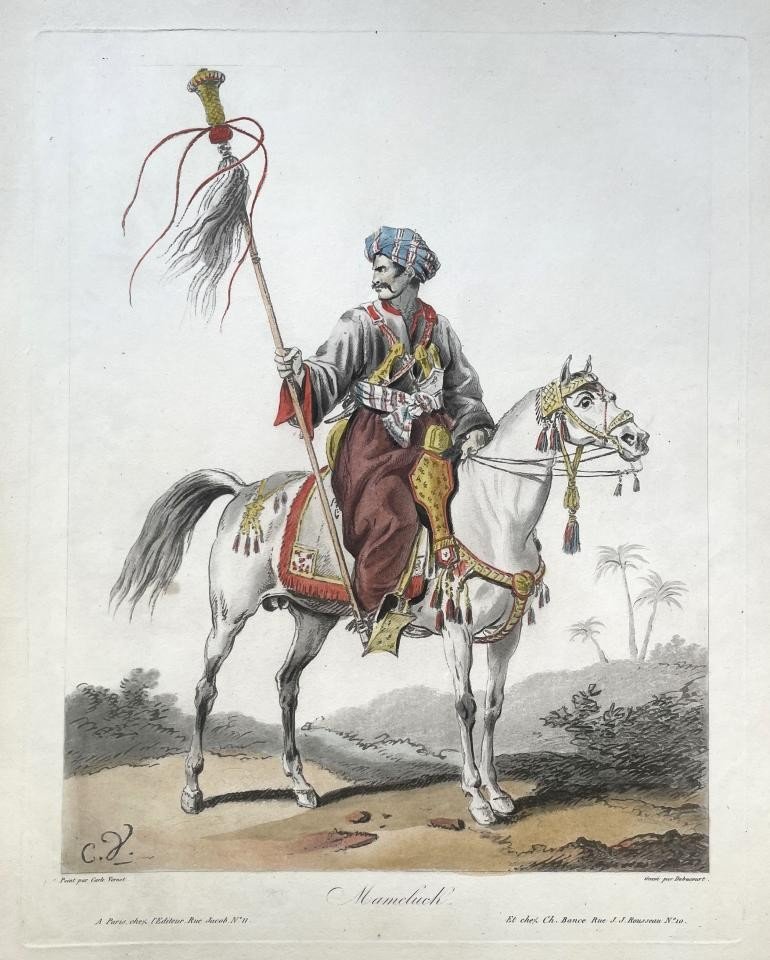 Philibert-louis Debucourt (1755 - 1832), Mameluck, Aquatint Enhanced In Colors, 1815