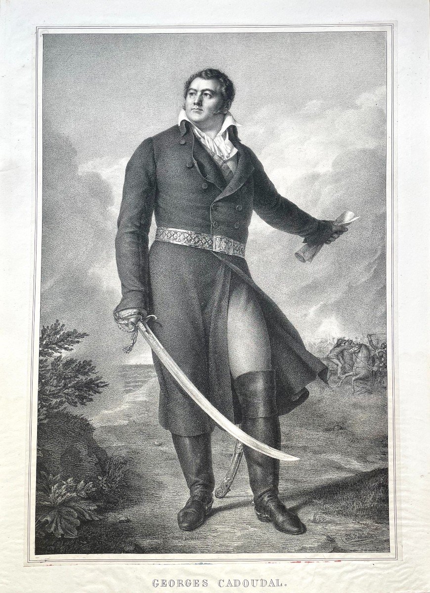 Zéphirin Belliard (1798 - 18?), Portrait Of Georges Cadoudal (1771 - 1804), Lithograph, 1826