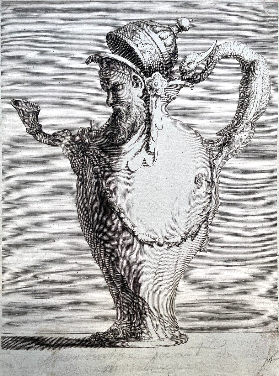 Jacques Stella (1596 - 1657), Anthropomorphic Vase, Burin, 1667