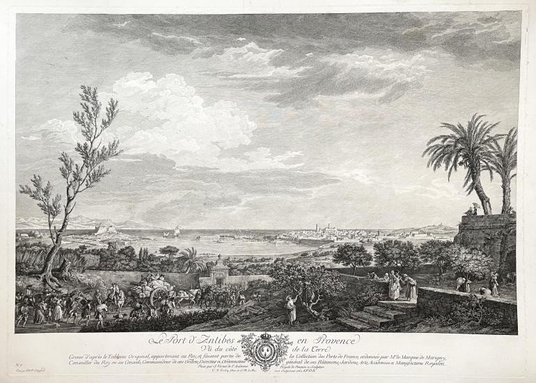 Ch.-N Cochin (1715-1790) Et J. Le Bas (1707-1783), Le Port d'Antibes, eau-forte et burin, 1762