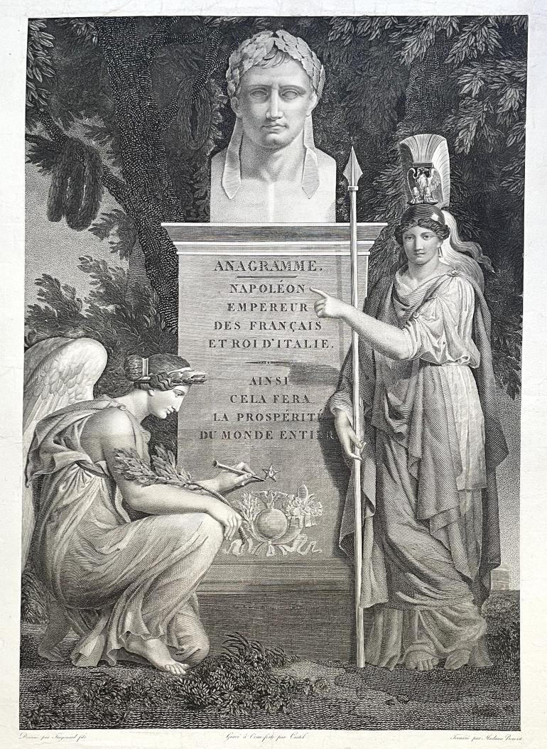 Henri Castel (1783 - ?), Portrait De Napoléon Ier, eau-forte, burin et gravure en pointillé