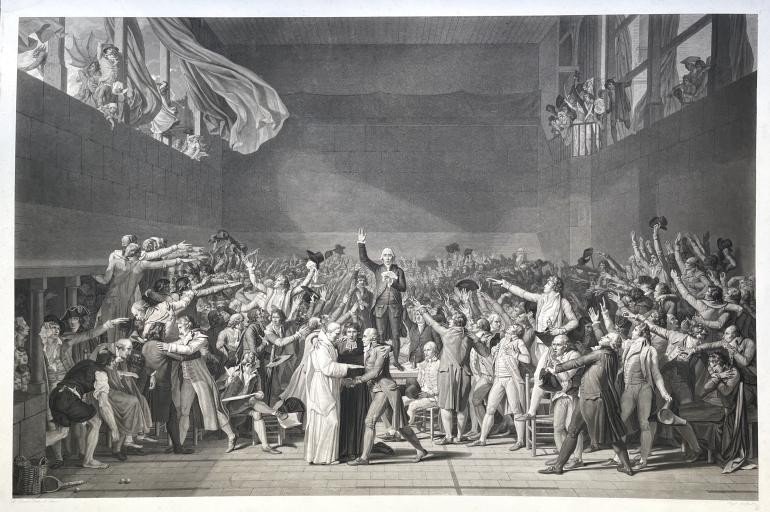 Jean Jazet (1788 - 1871), Oath Of The Tennis Court, Aquatint, 1825