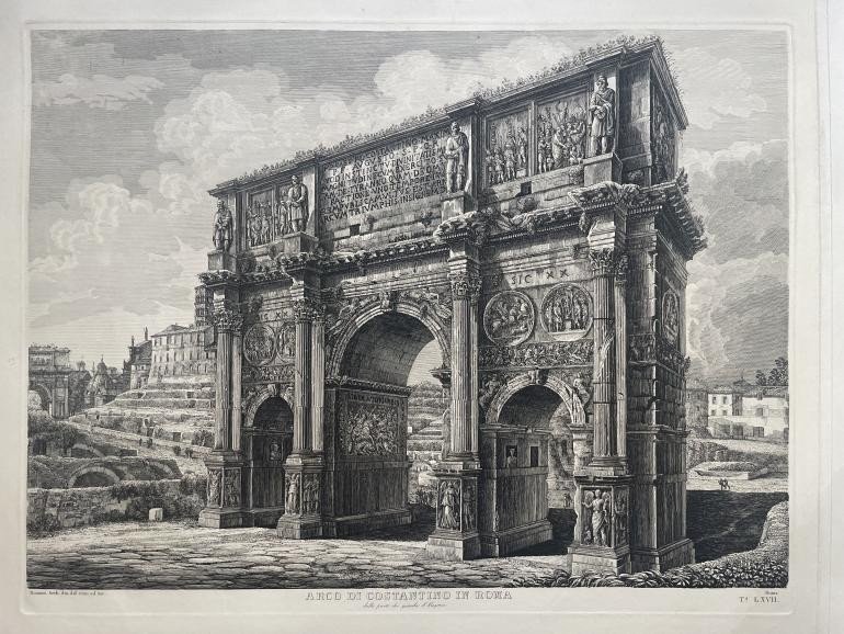 Luigi Rossini (1790 - 1857), The Arch Of Constantine In Rome, Etching, 1836