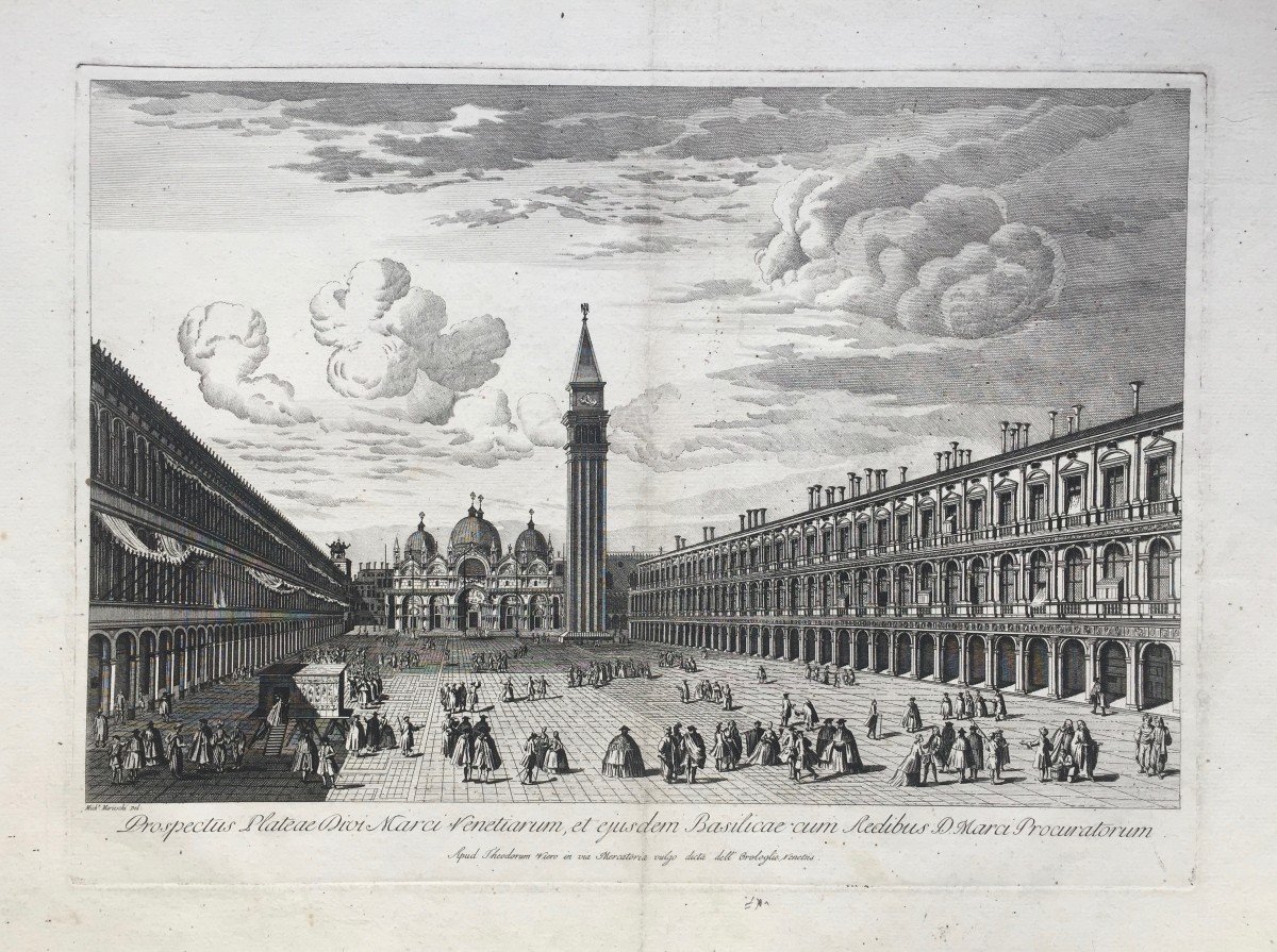 Michele Marieschi (1710 - 1743), Basilique Saint Marc et la place Saint Marc,  eau-forte